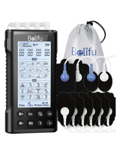 Masajeador TENS Belifu 4 Canales 24 Modos 30 Niveles Negro