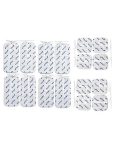 16 Almohadillas Electrodos TENS Axion - 8 Cuadradas 5x5cm y 8 Rectangulares 10x5cm