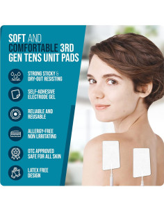 Almohadillas de Reemplazo TENS anrlafie 8 Pcs 5x10 cm Sin Látex 2