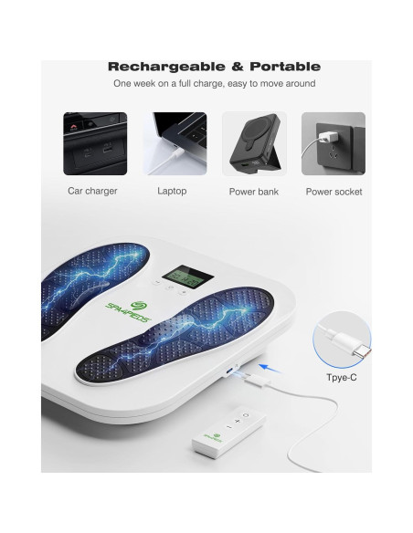 Masajeador de Pies SPA4PIEDS KTR-4012 Recargable TENS/EMS Masajeador de Pies SPA4PIEDS KTR-4012 Recargable TENS/EMS