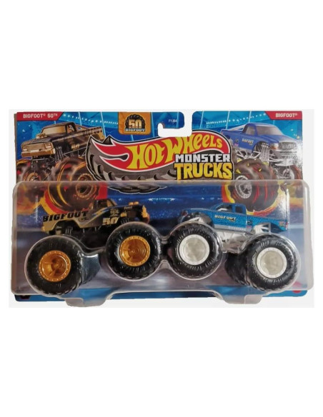 Set Hot Wheels Monster Trucks Bigfoot 50 Aniversario y Clásico 1:64