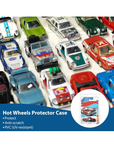 25 Fundas Protectores Hot Wheels KASTUN 1:64 PVC Cristal Claro