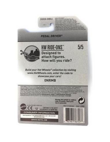 Hot Wheels Conductor de Pedal 2017 Azul 1:64 Caza del Tesoro