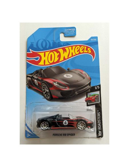 Hot Wheels Porsche 918 Spyder Negro 1:64 Mattel