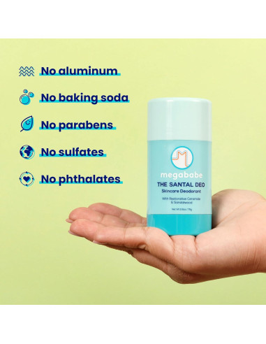 Desodorante Natural Megababe Santal 73.9 g - 72 Horas Sin Aluminio
