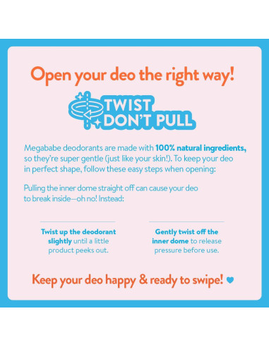 Desodorante Natural Megababe Santal 73.9 g - 72 Horas Sin Aluminio