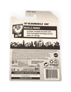 Hot Wheels Oldsmobile 442 1967 Azul 1:64 Metal Fundido 2