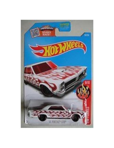 Hot Wheels '65 Pontiac GTO H.W. Flames Blanco/Rojo 1:64