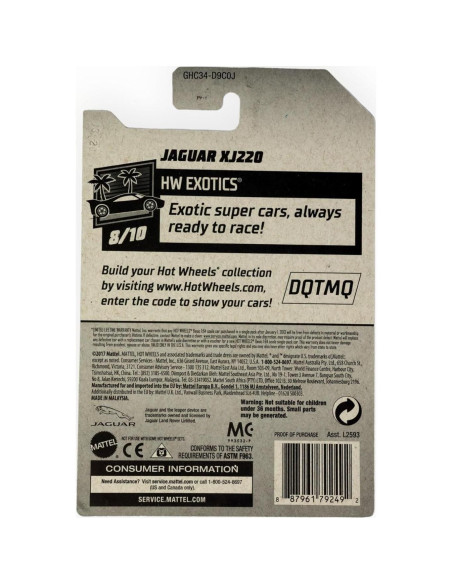 Hot Wheels Jaguar XJ220 2020 Verde 1:64 Coleccionable
