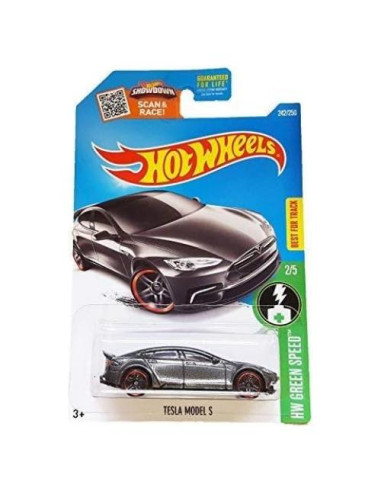 Hot Wheels Tesla Model S 2016 HW Green Speed 1:64 Gris