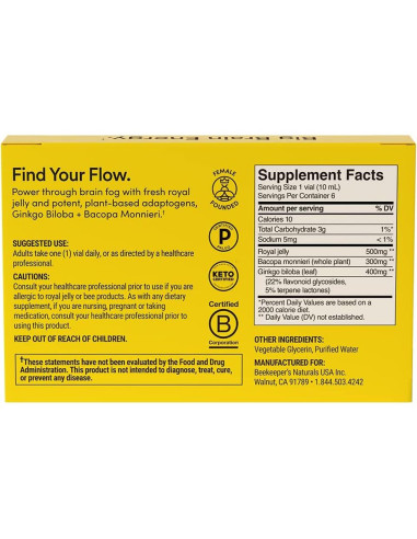 BEEKEEPER'S NATURALS B.LXR Combustible Cerebral 62.37 ml