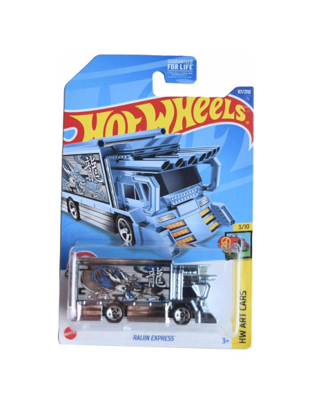 Hot Wheels Raijin Express 1:64 Mattel Art Cars Plata/Azul