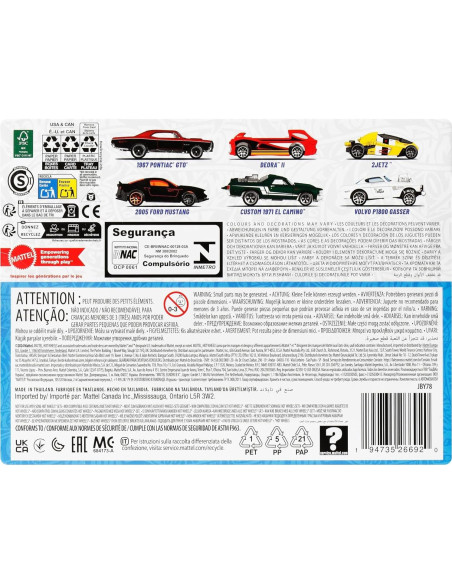 Hot Wheels Set de 6 Coches y Camiones a Escala 1:64 JBY78