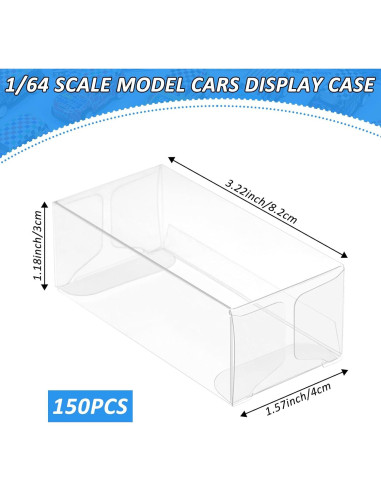 120 Cajas de Exhibición Transparentes 1/64 Hlimior para Modelos