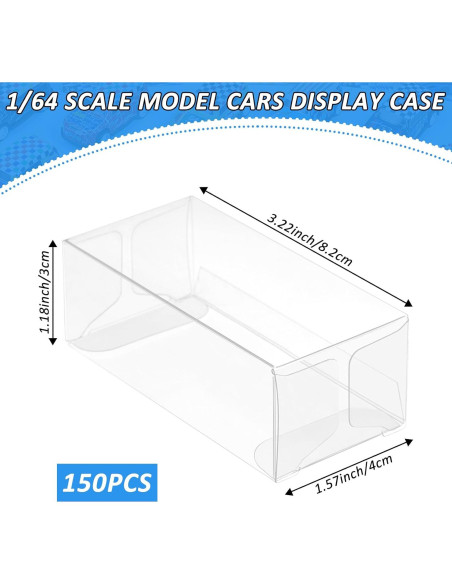 120 Cajas de Exhibición Transparentes 1/64 Hlimior para Modelos