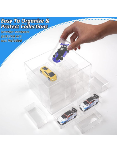 120 Cajas de Exhibición Transparentes 1/64 Hlimior para Modelos