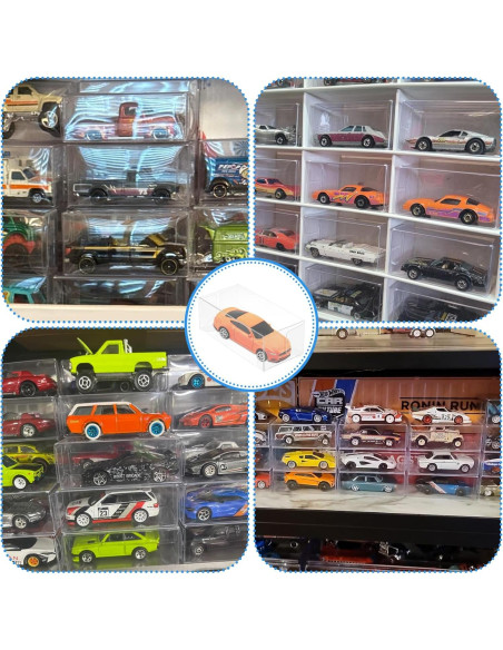 120 Cajas de Exhibición Transparentes 1/64 Hlimior para Modelos