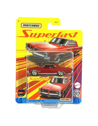 Auto a Escala 1:64 Matchbox Pontiac Grand Prix 1964 Rojo