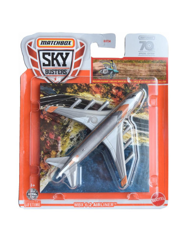 Matchbox Sky Busters MBX 6-2 Avión Jet de Pasajeros con Tapete