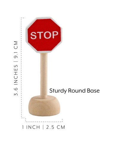 Juego de Señales de Tráfico de Madera Attatoy - 14 Piezas