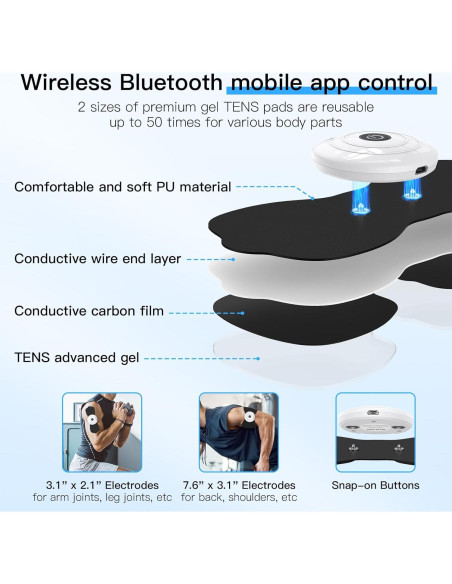 Masajeador Inalámbrico TENS y EMS MASTOGO - Alivio Dolor Espalda