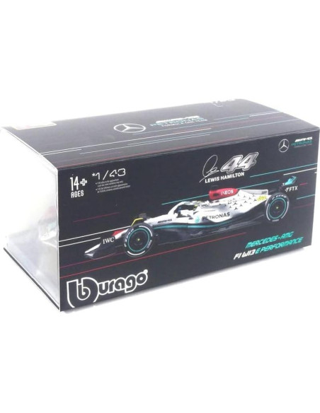 Bburago F1 Mercedes W13 E Performance 1:43 con piloto Hamilton