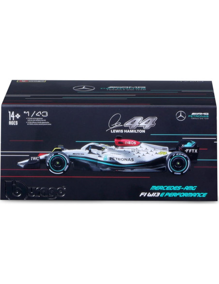 Bburago F1 Mercedes W13 E Performance 1:43 con piloto Hamilton