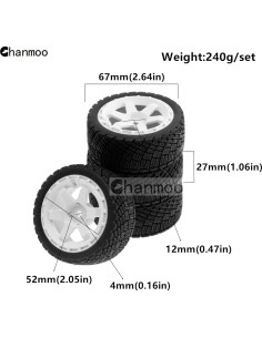 Neumáticos de Rally 1:10 Chanmoo 67mm 4 Piezas RC 2