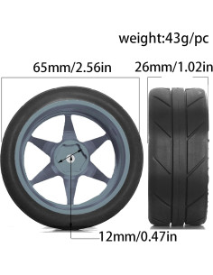 Ruedas y Neumáticos RC 12mm REDSPIDER Titanio 1:10 1:12 2