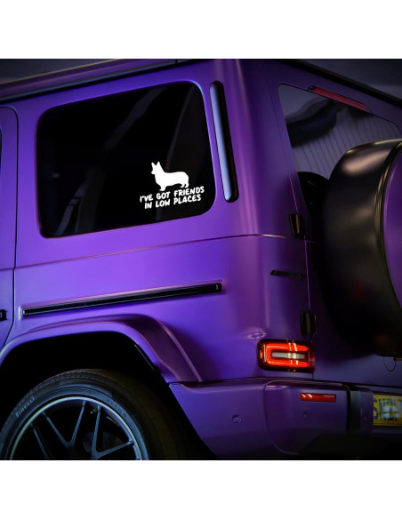 Calcomanía de Corgi Vool para Auto y Laptop - Vinilo Blanco 14x8 cm