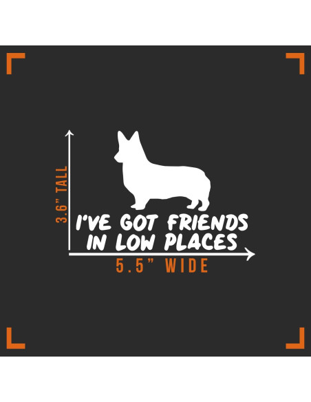 Calcomanía de Corgi Vool para Auto y Laptop - Vinilo Blanco 14x8 cm