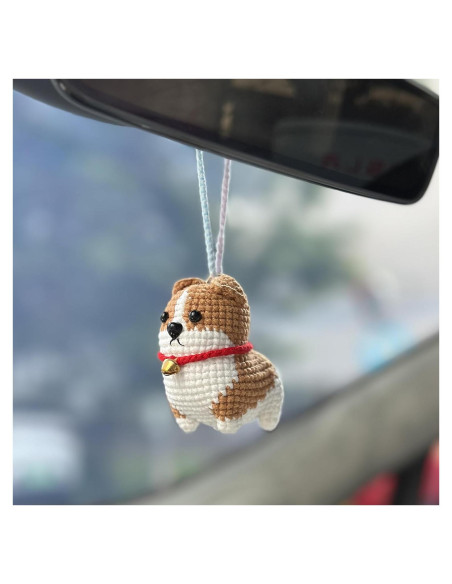 Colgante de Ganchillo Corgi GiveMOJO para Espejo Retrovisor