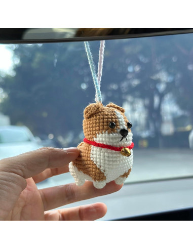 Colgante de Ganchillo Corgi GiveMOJO para Espejo Retrovisor