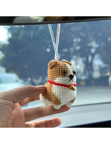 Colgante de Ganchillo Corgi GiveMOJO para Espejo Retrovisor