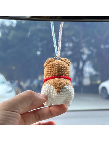 Colgante de Ganchillo Corgi GiveMOJO para Espejo Retrovisor