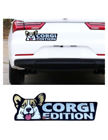 Insignia de Coche 3D Lusebiy Corgi Corte Láser Decorativa