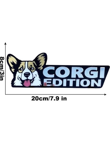 Insignia de Coche 3D Lusebiy Corgi Corte Láser Decorativa