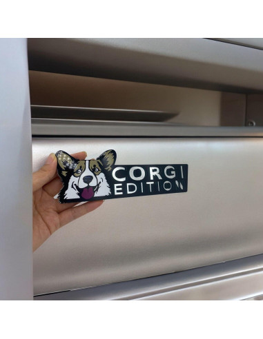 Insignia de Coche 3D Lusebiy Corgi Corte Láser Decorativa