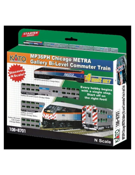 Set de Trenes Kato MPI MP36PH Metra Chicago - 4 Unidades Set de Trenes Kato MPI MP36PH Metra Chicago - 4 Unidades