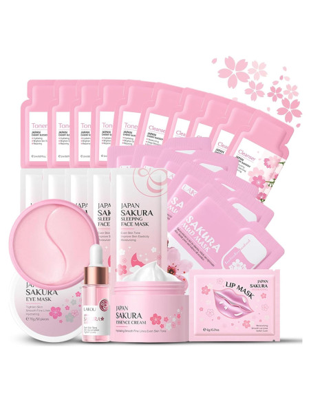Set de Cuidado Facial ISHERBIN Sakura 24PCS para Adolescentes