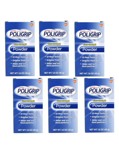 Polvo para Dentaduras Super Poli-Grip 07801 - 6 Paquetes