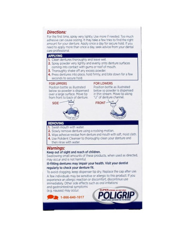 Polvo para Dentaduras Super Poli-Grip 07801 - 6 Paquetes