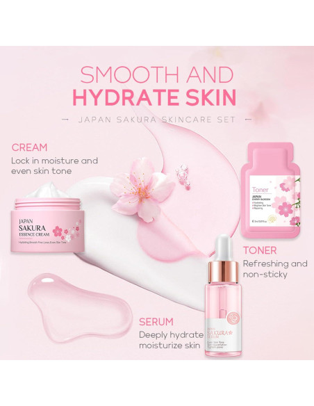 Set de Cuidado Facial ISHERBIN Sakura 24PCS para Adolescentes