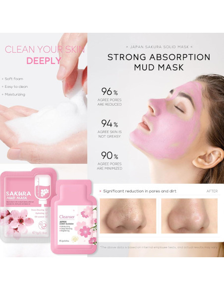 Set de Cuidado Facial ISHERBIN Sakura 24PCS para Adolescentes
