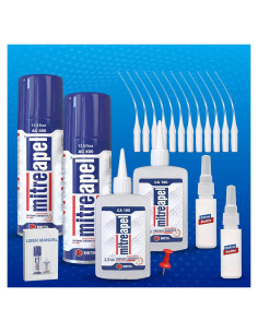 Pegamento CA Mitreapel 2 x 103.5 g + Spray Activador 2 x 400 ml