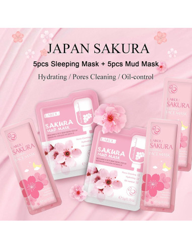 Set de Cuidado Facial ISHERBIN Sakura 24PCS para Adolescentes