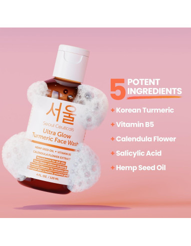 Limpiador Facial de Cúrcuma SeoulCeuticals 113g - Vegano y Natural
