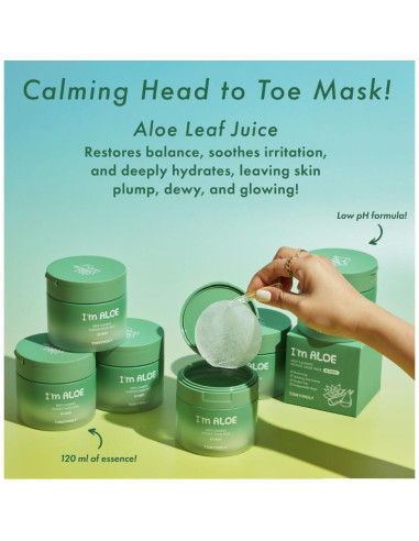 Almohadillas de Máscara Calmante TONYMOLY Estoy Aloe 80 hojas