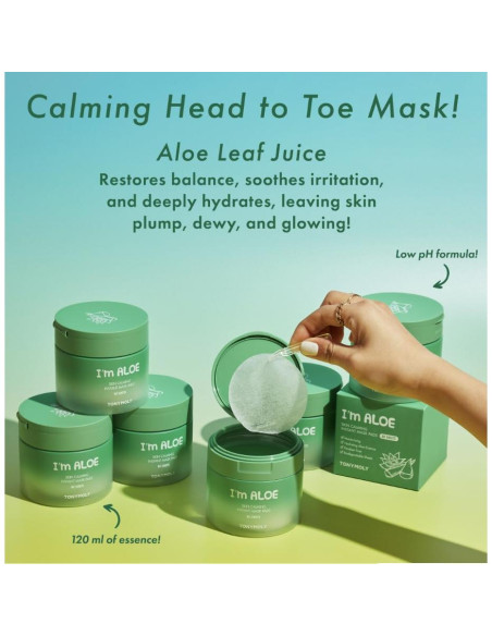 Almohadillas de Máscara Calmante TONYMOLY Estoy Aloe 80 hojas
