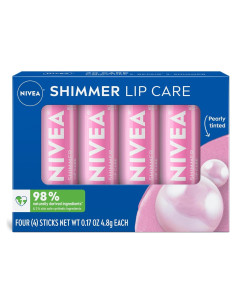 Bálsamo Labial Brillante NIVEA 4x4.8g - Hidratación y Brillo
